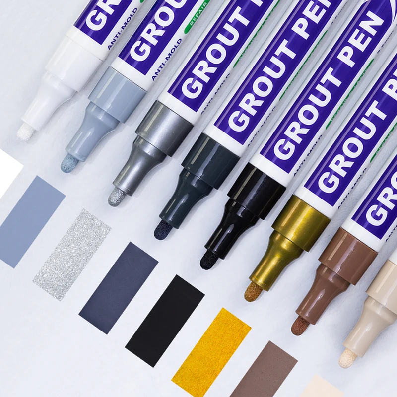 8color Waterproof Tile Marker Grout Pen Wall Seam Pen White Black Grey For Tiles Floor Bathroom Decontamination Seam Repair Tool multifunction pen