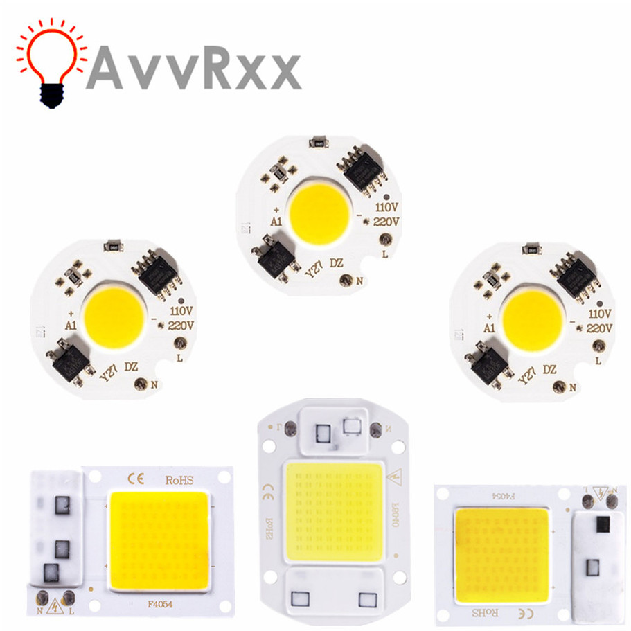 COB LED Chip 10W 20W 30W 50W 220V Smart IC No Need Driver 3W 5W 7W 9W LED Bulb Lamp for Flood Light Spotlight Diy Lighting