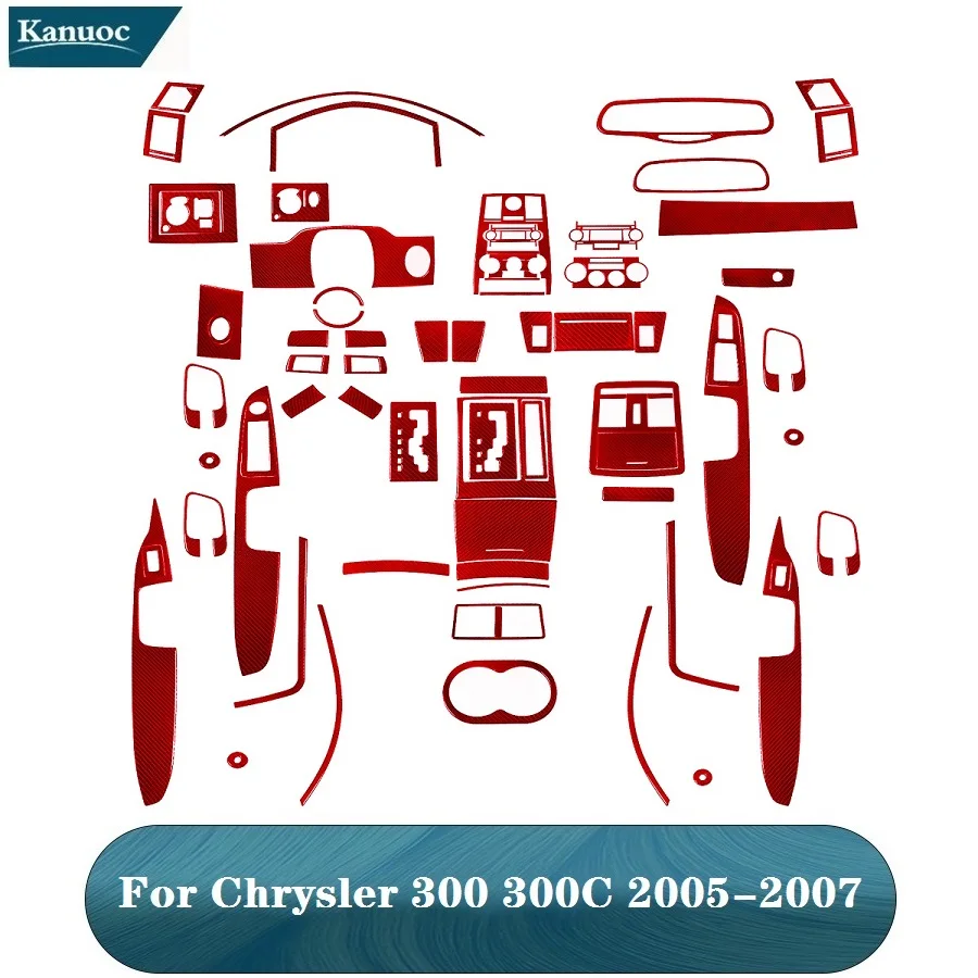 

For Chrysler 300 300C 2005 2006 2007 Carbon Fiber Red Stickers Car Various Parts Interior Decorative Accessories