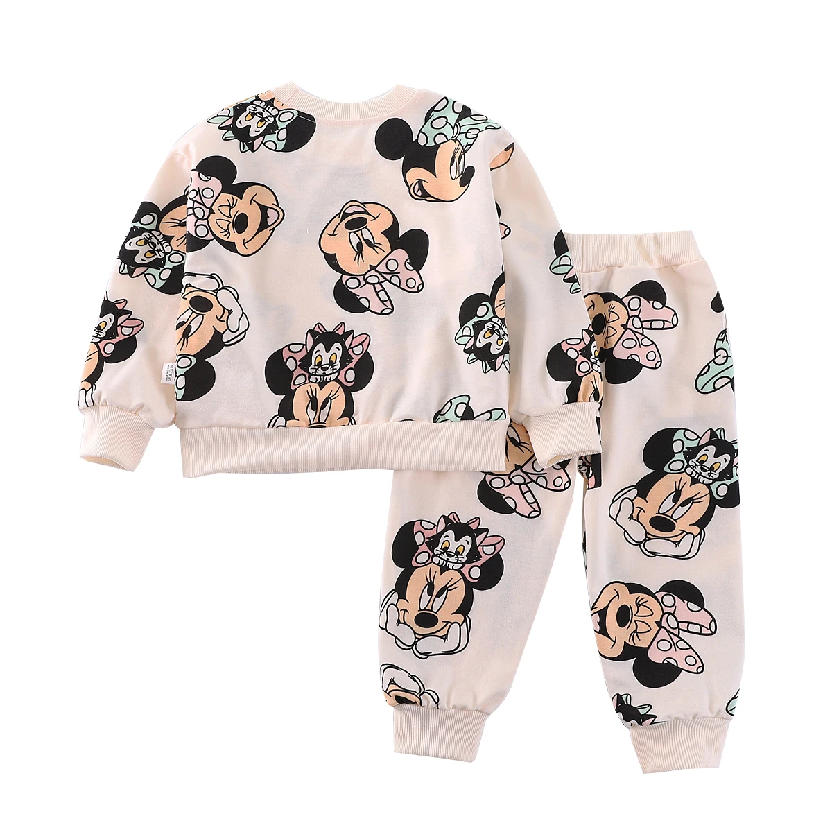 thumbnail image 1 of Conjunto de camiseta y pantalones de 2 piezas para niños y niñas, Sudadera con capucha, pijama con estampado de Minnie Mouse de Disney, ropa de casa informal para niños de 2 a 8 años, otoño, 1 of 5