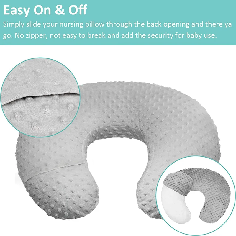 Soft Minky Dots Changing Table Sheets with Matching Nursing Pillow Cover for Baby Boy and Girl Changing Pad Cover 2PCS