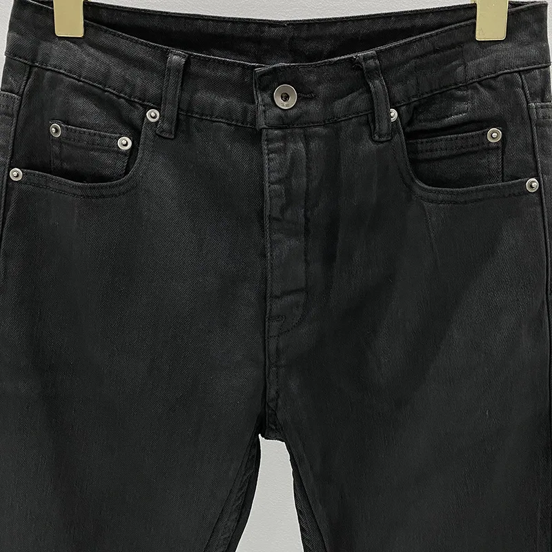 PFNW High Quality Men's Trousers Darkwear Classic Versatile Wax Coating Craft Slimming Basic Jeans Black Runway Pants 28W5606 4