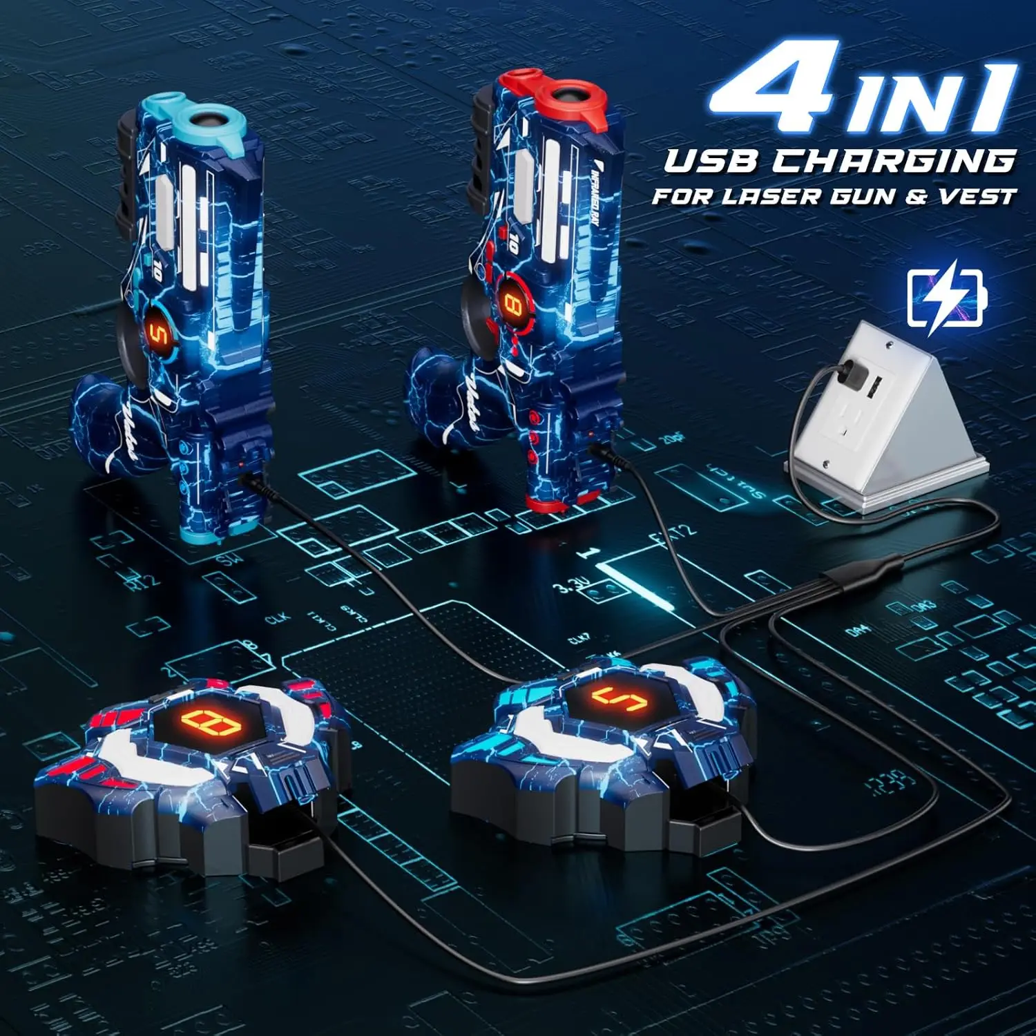 CSTAG Projector Eend UFO Jacht Schietspel Kindercadeau Speelgoed voor Jongens Laser Tag Infrarood Mini Pistool Gevechtsspel Binnen_voghion.com