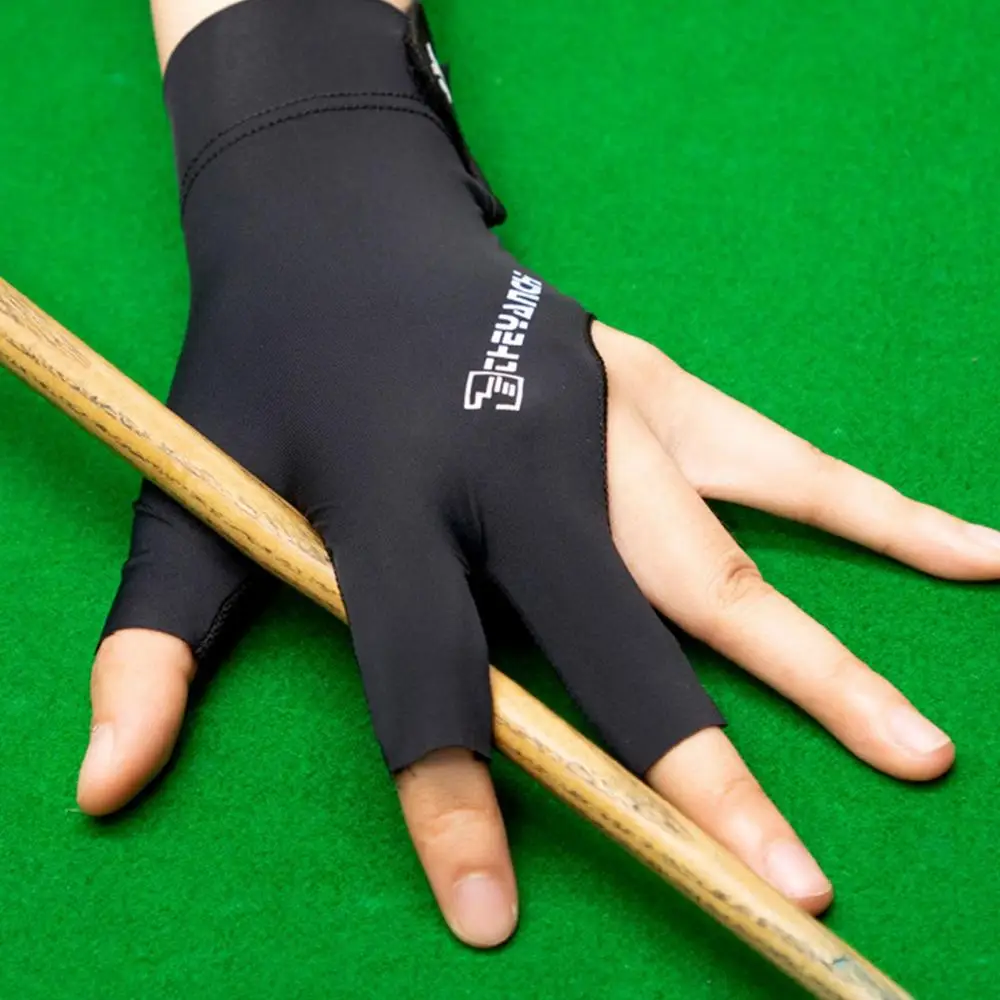 Description Picture 2 of item1PCS Three Fingers Snooker Glove Elasticity Left Right Hand Billiard Glove Anti Skid Spandex Training Glove Fitness Accessories