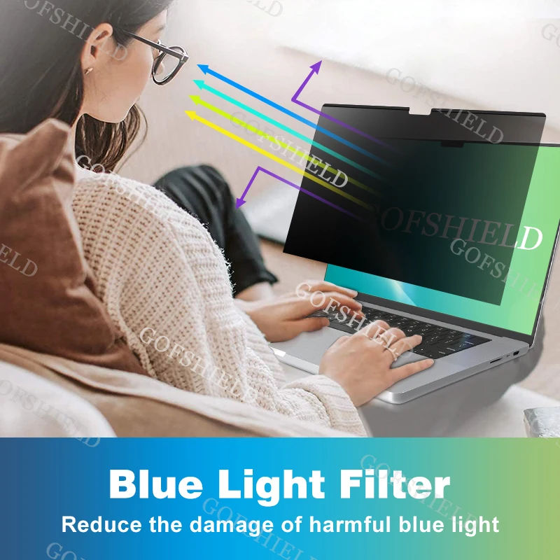 Magnetic Anti-Glare and Anti-Blue Light Anti-Reflective 2 Way Privacy Screen Protector for MacBook Air 13.6 Protective Filter