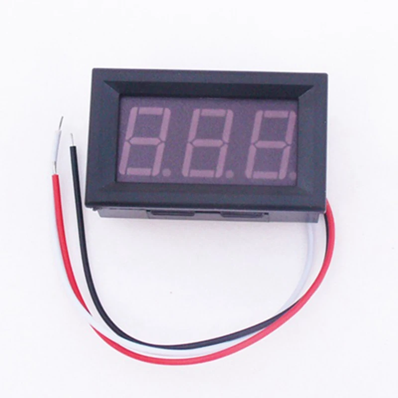 디지털 LED 디스플레이 패널 전압 계량기 전압계, 0.56 인치, 3-30V, 0.56 인치, 3 와이어, 3 개 전압 계량기, 10 개