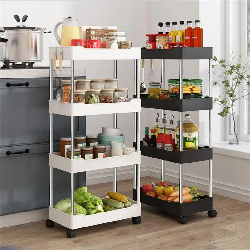 

Modern Layered Shelf Easy To Move Storage Cart Portable Shelf Storage Trolley Utility Cart Highly Recommended Smooth Functional