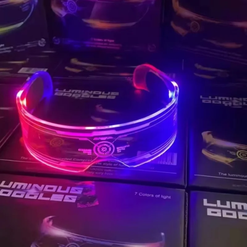Colorful LED Luminous Glasses Electronic Visor Glasses Light Up Prop For Festival KTV Bar Party Performance Gifts 1PCS