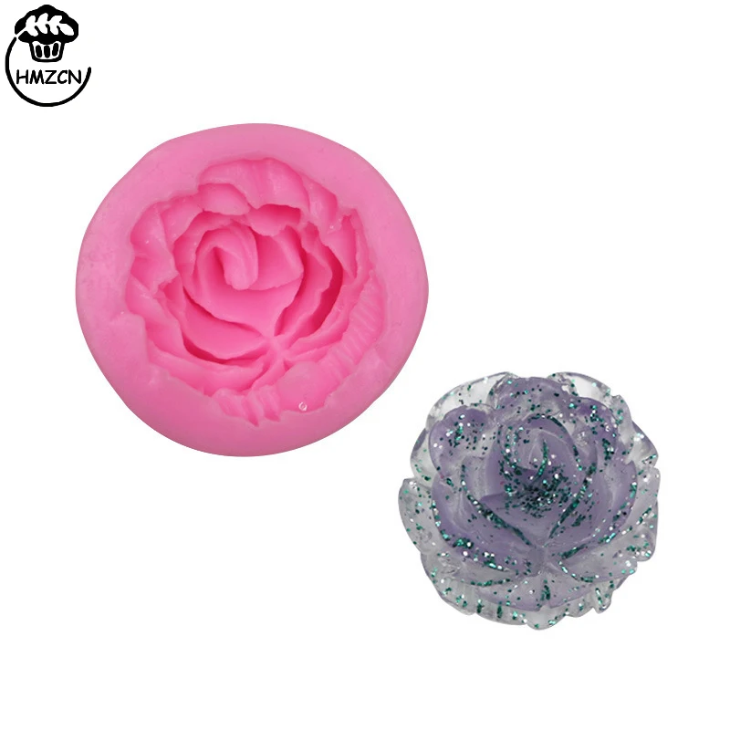 1PCS  Flower Bloom Rose Shape Silicone Fondant Soap 3D Cake Molds Cupcake Jelly Candy Chocolate Decoration Baking Tool Moulds