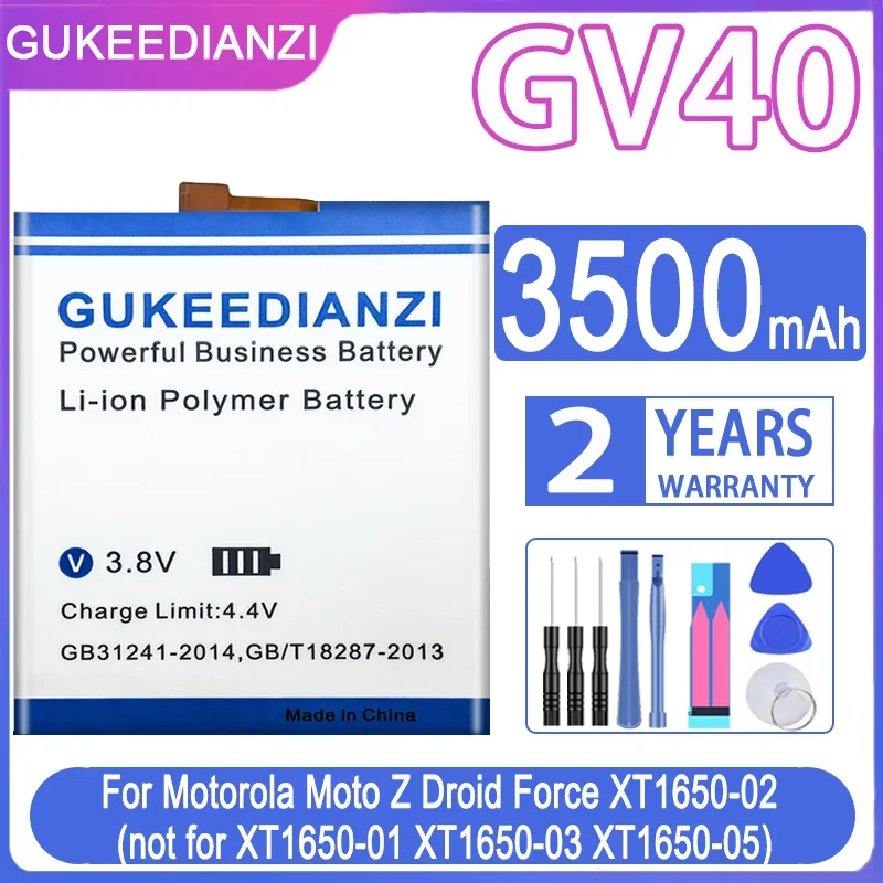 

Аккумулятор GUKEEDIANZI GV30 GV40 3550 / 3500 мА · ч для Motorola Moto Z Droid фонарь/moto Z фонарь