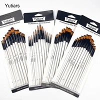 12/48 Pcs/set Nylon Hair Wooden Handle Watercolor Paint Brush Pen Set Learning DIY Oil Acrylic Painting Art Paint Brushes Suppli 1
