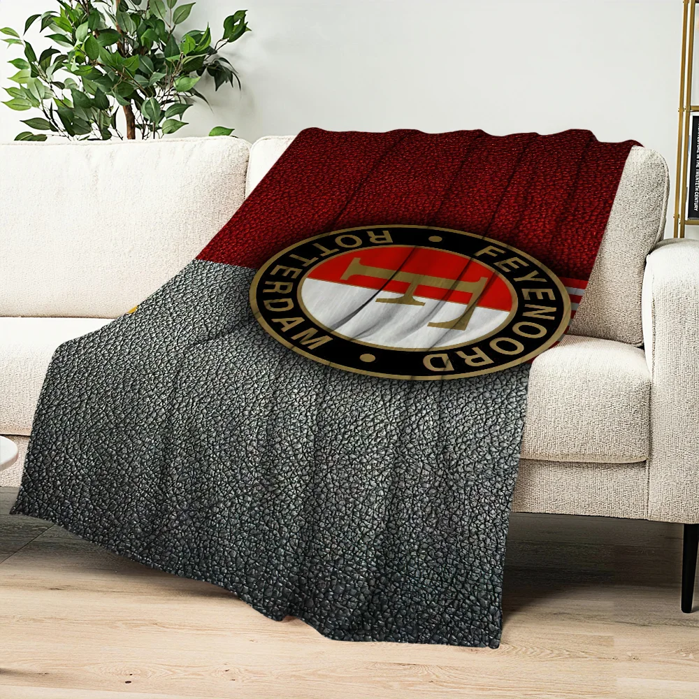 F-Feyenoord-Club Logo Blanket Skin friendly comfort plush blanket suitable for sofa living room office bedroom travel and gifts 5