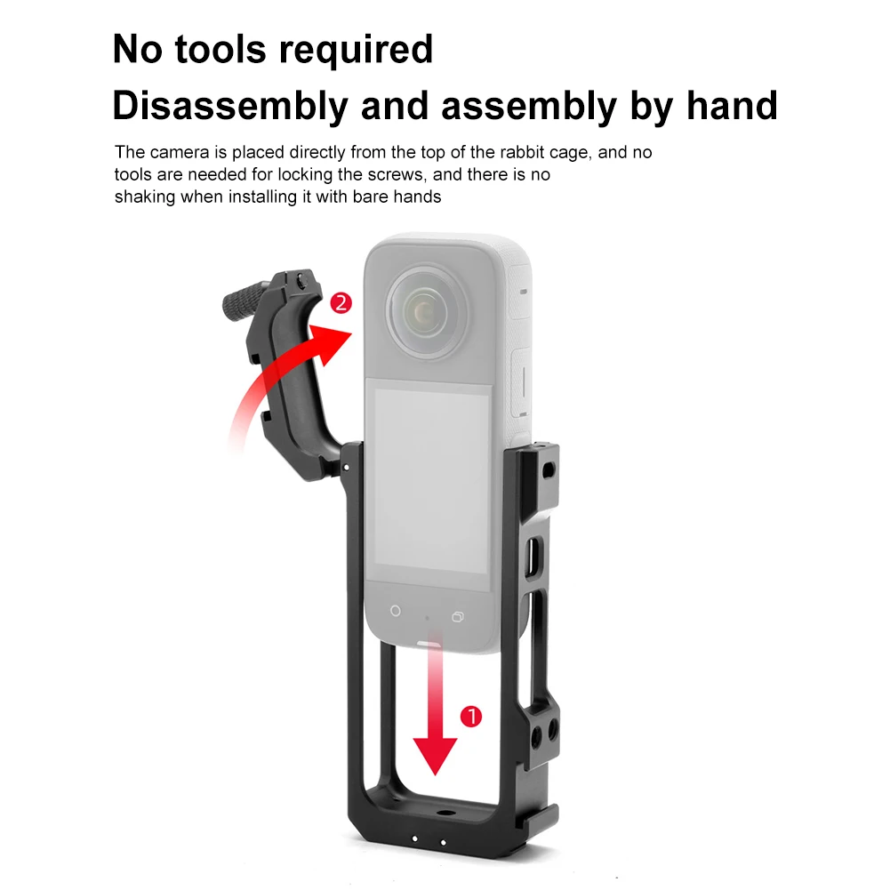 For Insta360 X3 Metal Rabbit Cage Insta360 X 3 camera Protective Expansion Frame Accessories Camera Protective Case  Aluminum