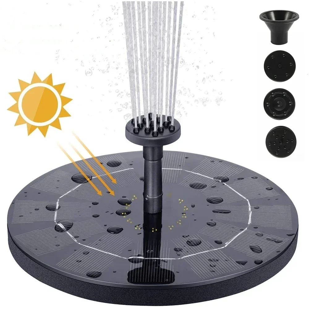 13cm Solar Fountain Pump Floating Solar Panel Bird Baths Water Fountain With 6 Nozzles For Garden Outdoor Water Pool Pond