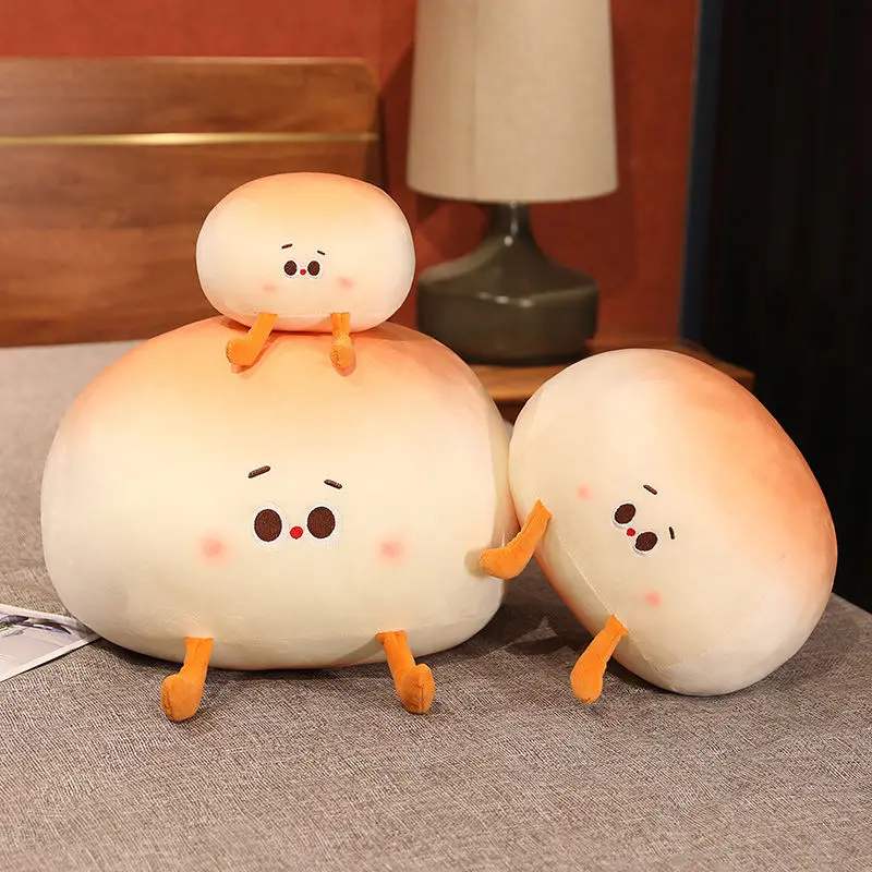 작은 찐 빵 베개 공 봉제 인형 부드러운 침대 베개 창조적 인 선물 소녀 잠자는 인형