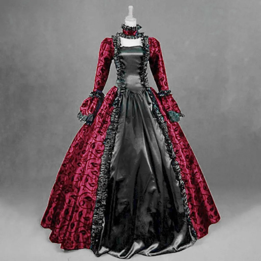 Vestido Medieval Renacentista – Manga Campana, Cordón En Cintura Y Largo Al Suelo | Gótico Y Victoriano Para Cosplay Y Halloween