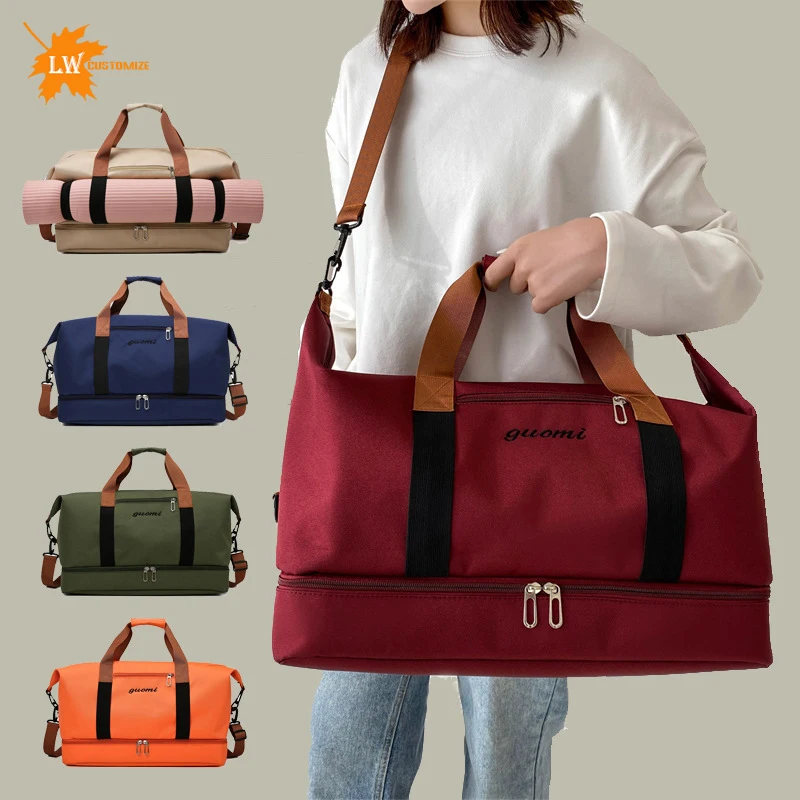 travel bag with printed name short distance travel luggage bag yoga mat DIY pattern