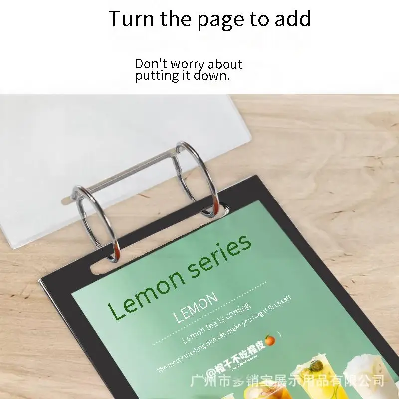 Flip Desk Card Wooden Menu Loose-leaf Book Publicity Display Rack Beech Standing Sign Desk Sign Table Top Price Menu Board