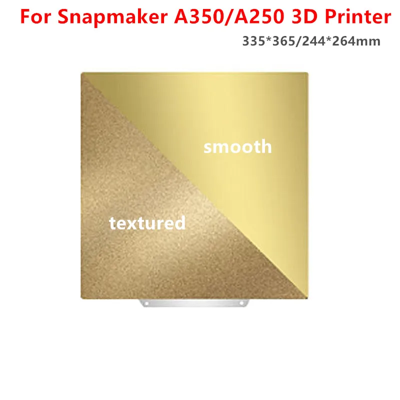PEI-Bauplatte für Snapmaker A350/A250 3D-Drucker, doppelseitiges PEI-Textur-/glatte Federstahlbett, 335 x 365/244 x 264 mm