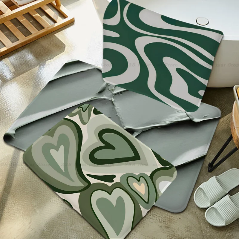Tappetino Da Bagno Hyper Art Sage Green Phon Più Economico Antiscivolo Moderno Soggiorno Balcone Stampato Zerbino Area Tappeto