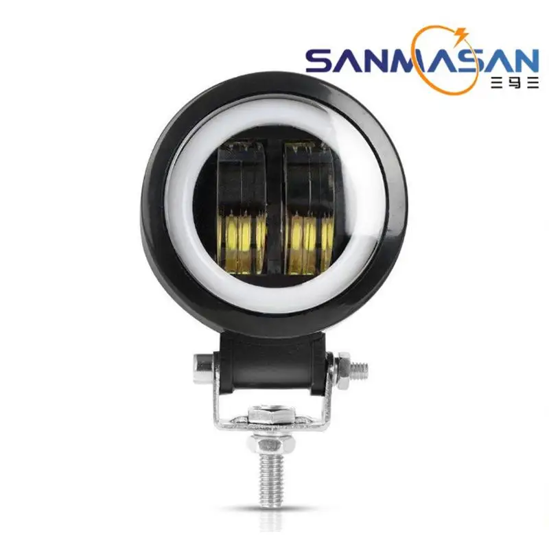 

1pc Round Car Work Light LED Car Front Fog Light Spot Lamp White Red Black Yellow Aperture Offroad Truck SUV Driving Lamp
