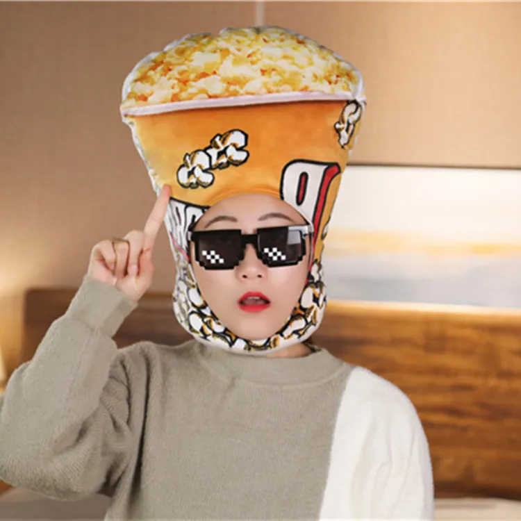 Japanese Korean Girls Headgear Hat Birthday Present Photo Live Performance Stage Props Festival Popcorn Modelling
