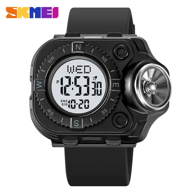 

SKMEI LED Flashlight Countdown Outdoors Sport Watches Men Back Light Display Digital Wristwatch Waterproof Alarm Stopwatch Clock