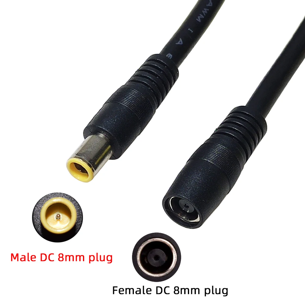 ソーラーパネル用延長ケーブル,8mm,16フィート,DC 8mm,オスアダプター