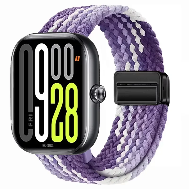 Nylon Braided Magnetic Buckle Adjustable Loop Strap Bracelet in Breathable Design