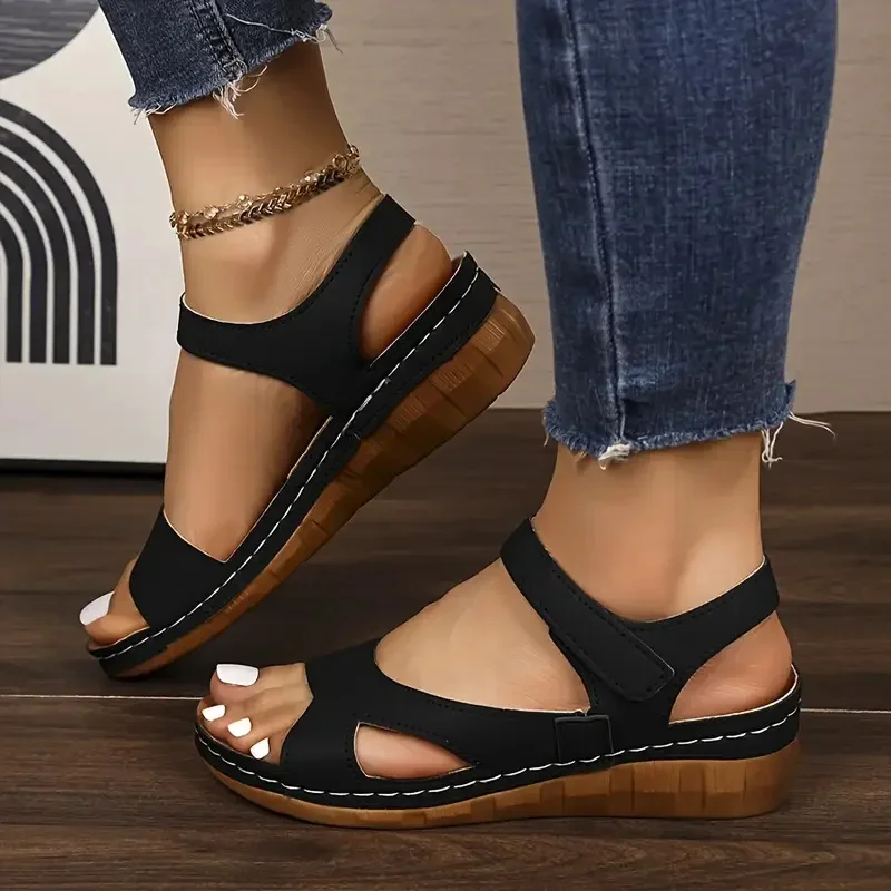 Women Sandals 2025 New Summer Beach Sandals Women Heels Sandalias Casual Wedges Footwear Summer Shoes Soft Heeled Sandals Woman - 6