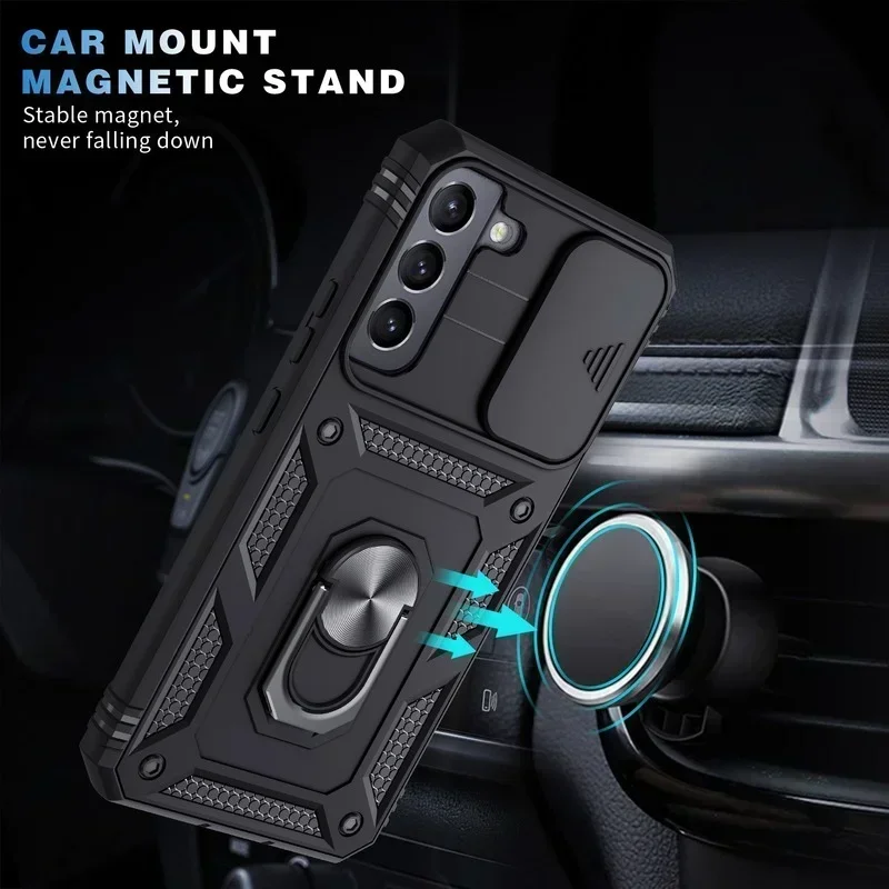 Heavy Duty Shockproof Case with 360° Rotating Kickstand and Camera Protection