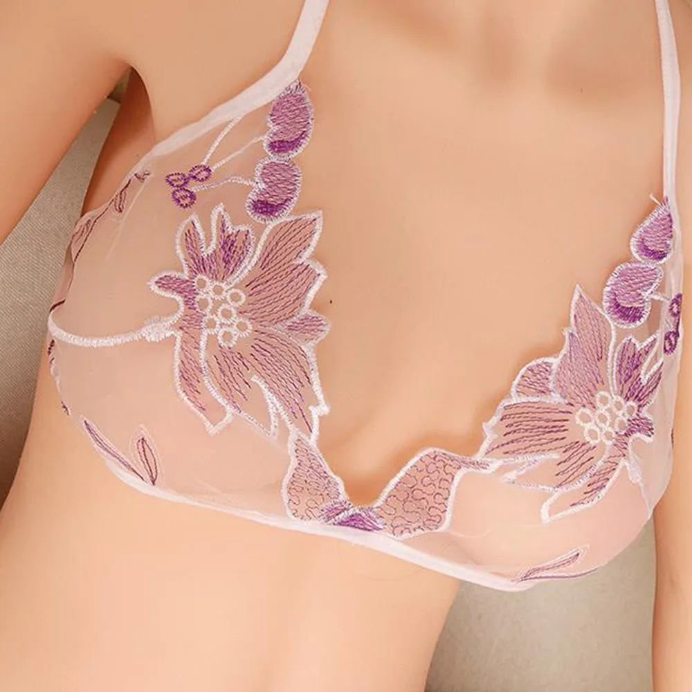 

Женский кружевной сексуальный ультратонкий прозрачный бесшовный бюстгальтер без косточек комплект нижнего белья бюстгальтер пуш-ап трусики Тонг Нижнее белье Ночное белье