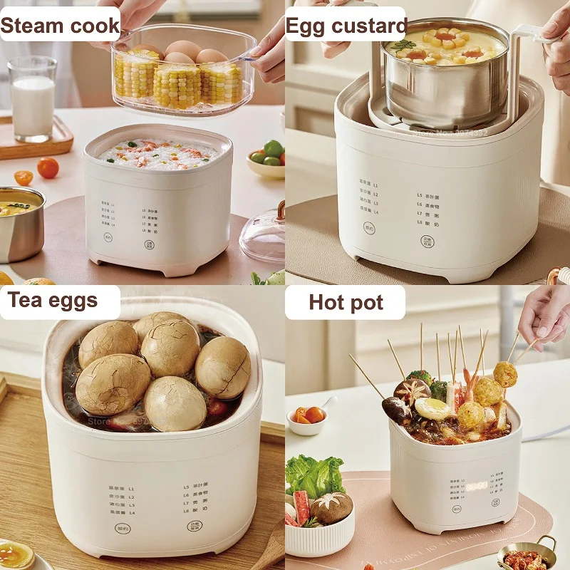 200W Smart Egg Cooker pentole elettriche per la casa appuntamento macchina per la colazione multifunzionale elettrodomestico da cucina a vapore automatico