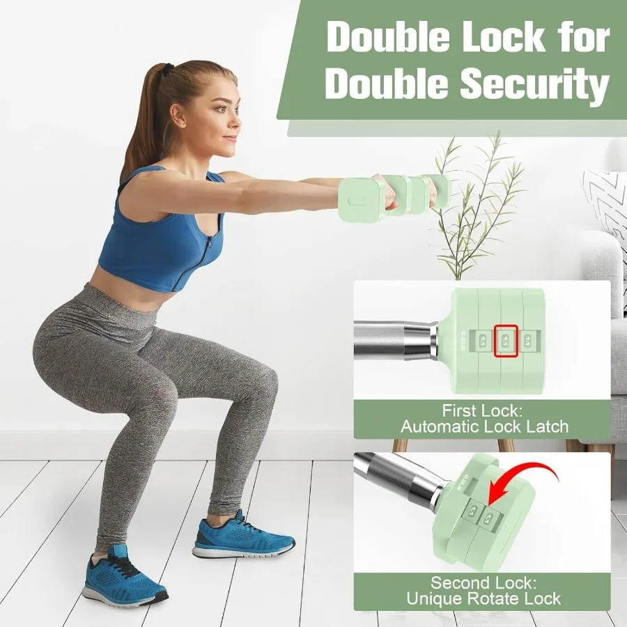 22LBS Adjustable Dumbbells Set, Adjustable Weight Dumbbells with 4 Levels 4.4lb, 6.6lb, 8.8lb, 11lb, Hand Weights Sets for Women