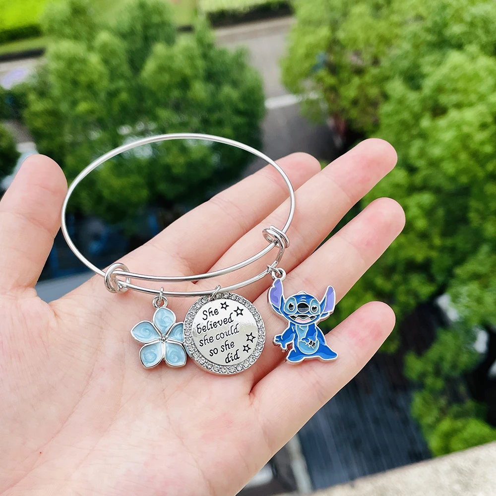 Disney Animated Film Lilo & Stitch Bracelet Cute Pink Stitch