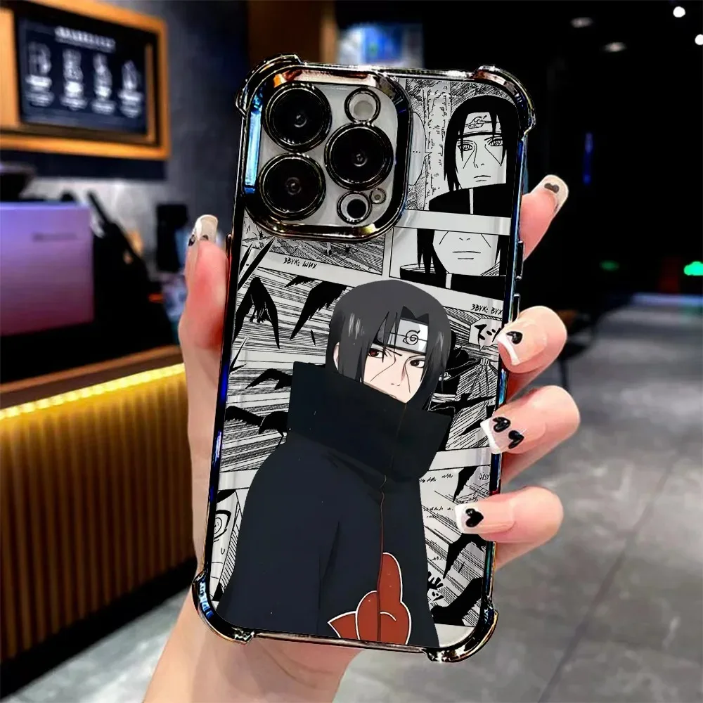 Uchiha Itachi Plating Phone Case - Anime Design, Anti-Fall Protection