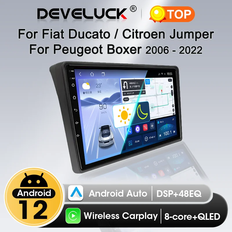 Carplay para Fiat Ducato Peugeot Boxer Citroen Jumper 2 2006-2022 Android Auto Radio reproductor Multimedia Navi GPS DVD unidad principal 1