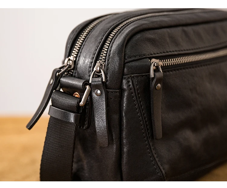 Modedesigner handgefertigte Umhängetasche aus echtem Leder für Herren, Wochenende, Party, Arbeit, Rindsleder, Teenager, Tabletten, Umhängetasche – Detail 10