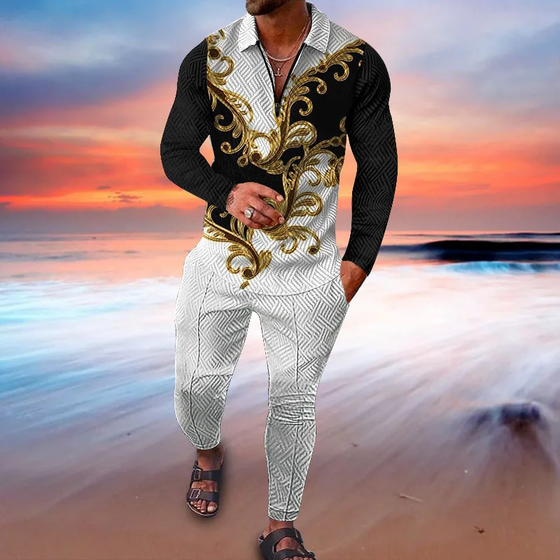 

2023 Summer Sportswear Short-sleeved T-shirt+sportswear Suit Men's Street Sportswear Men's Two-piece Suit