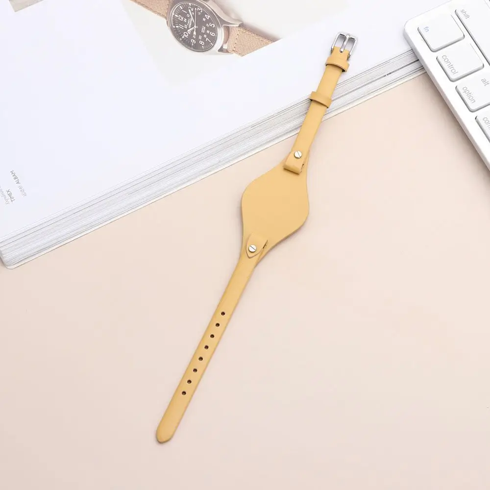 Round Tail Genuine Leather Watchband Loop Strap Bracelet