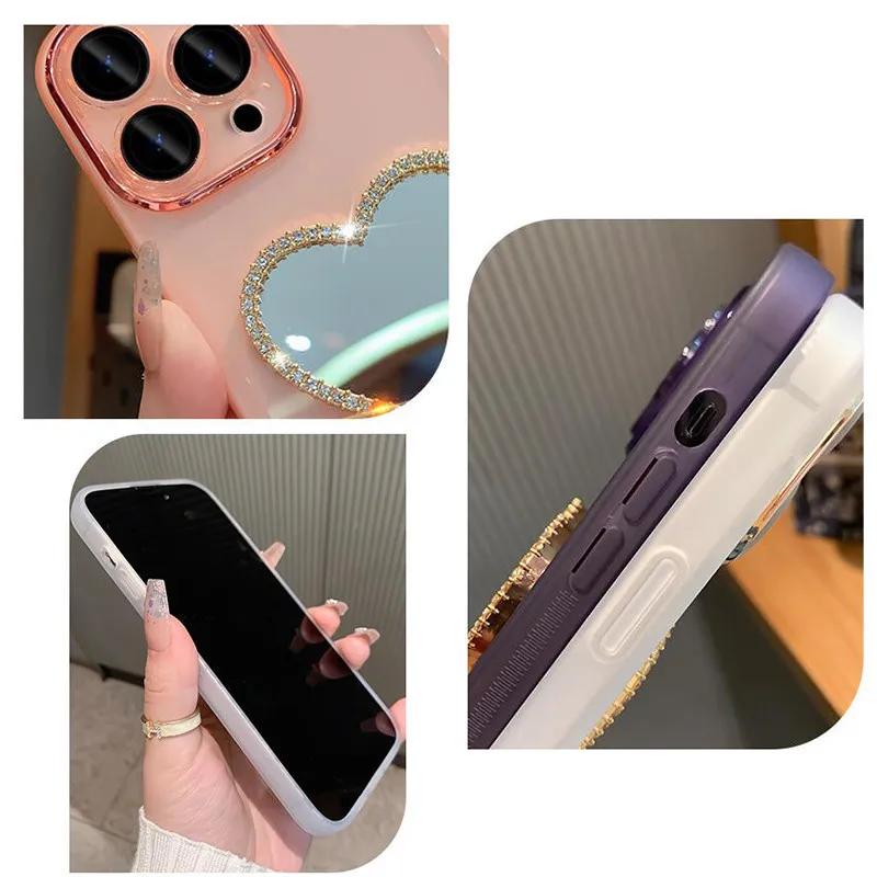 Glitzer Diamant Spiegel Handyhülle für Samsung Galaxy S23 ultra S24 S23FE S22 Plus S21FE s20 FE M13 M14 A05 A05S Weich_voghion.com