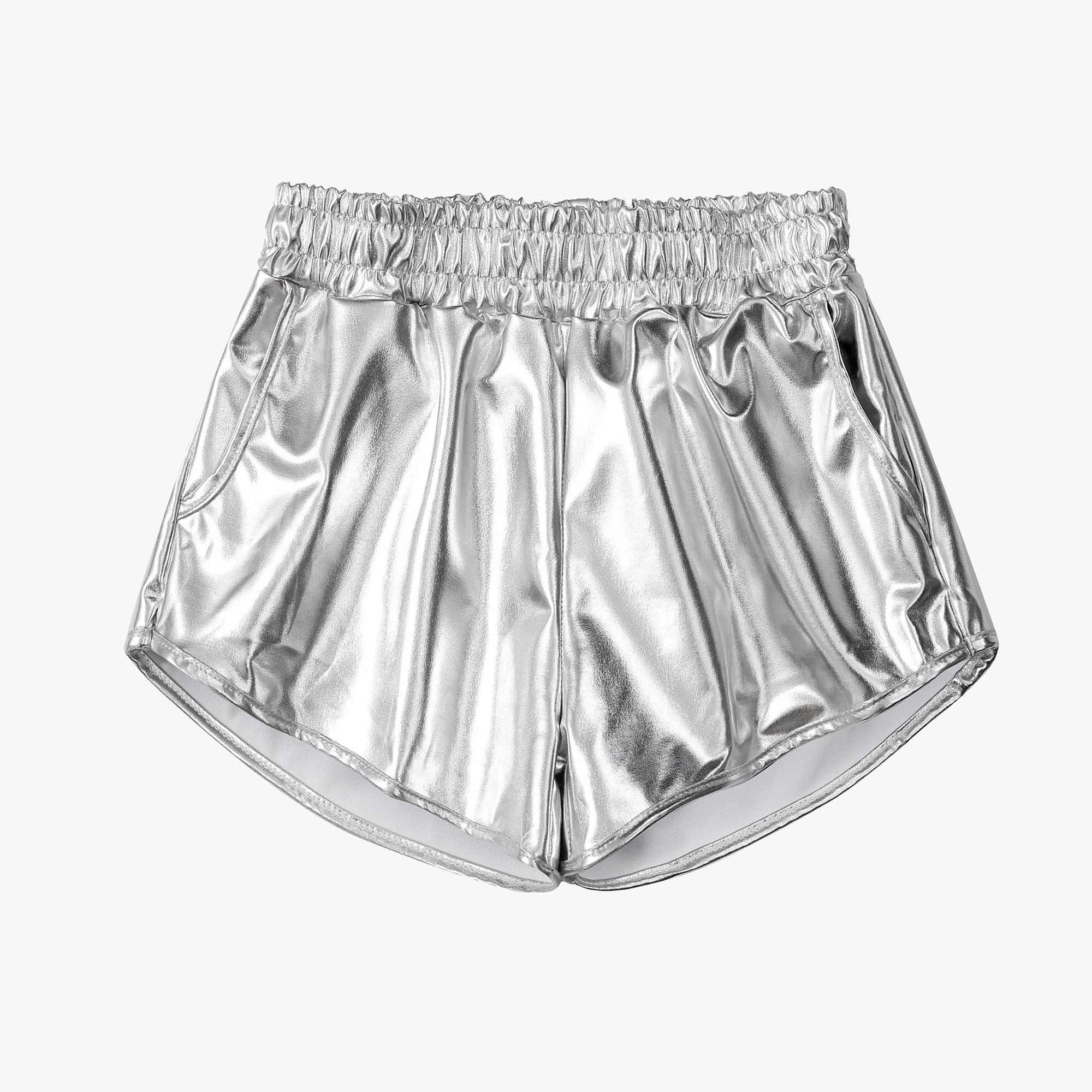 

SUGARETTY Metallic Shorts for Girls Kids Sparkly Shiny Hot Pants Rave Party Clothes