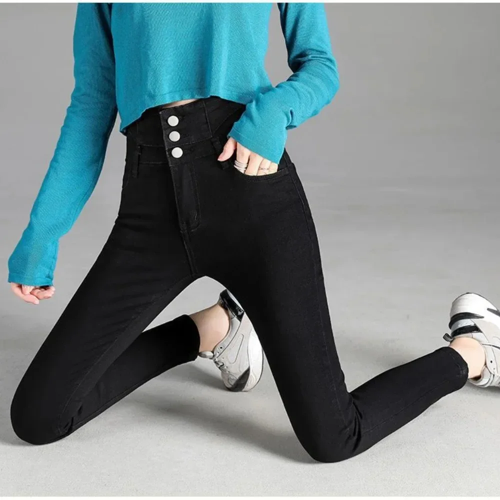 Fashion New Spring Women's Tight High Stretch Skinny Jeans women High Waist Slim Denim Pencil Pants Fashion Cowboy Trousers
