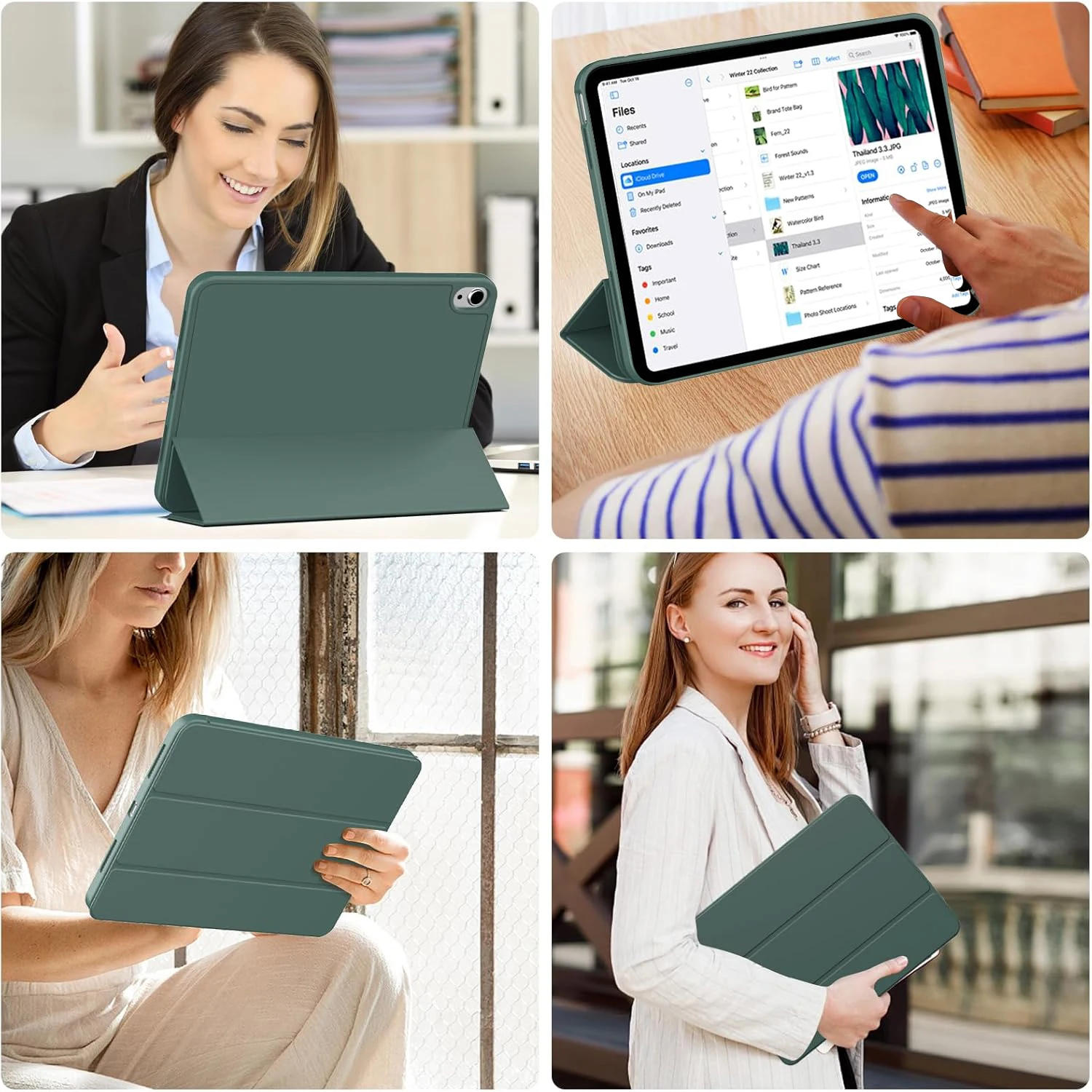 Premium Tri-fold Flip Case with Magnetic Stand and PU Leather Protective Cover