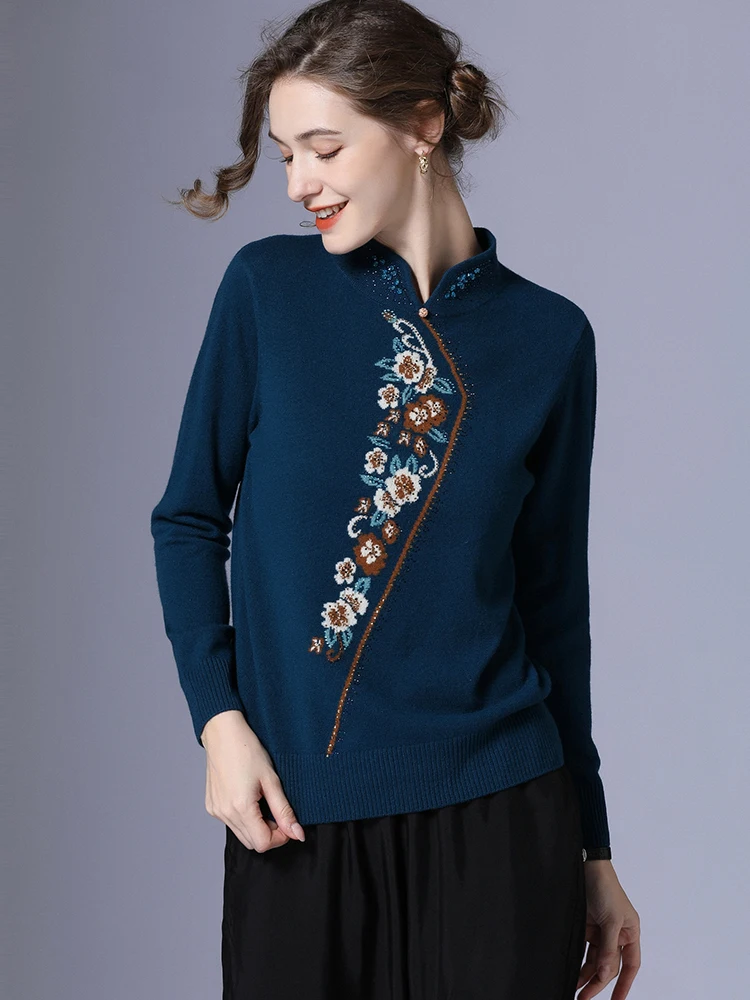 

Fall Winter Sueters De Mujer Printing Thick Vintage Korean Fashion Y2k Clothes Long Sleeve Tops Pullover Wool Knit Women Sweater