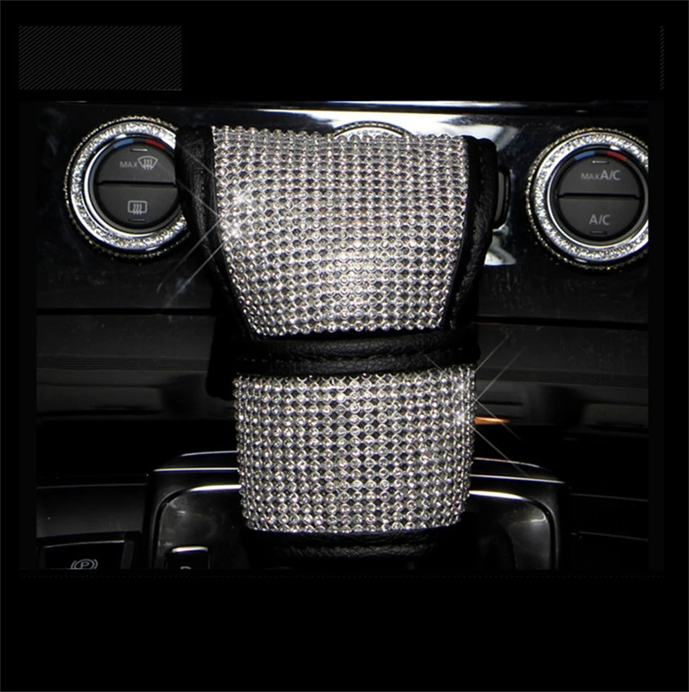 

Автомобильная накладка на ручку переключения передач с алмазным рисунком, накладка на ручной тормоз для автомобилей, Удобная Нескользящая накладка на плечо с блестящим ремнем