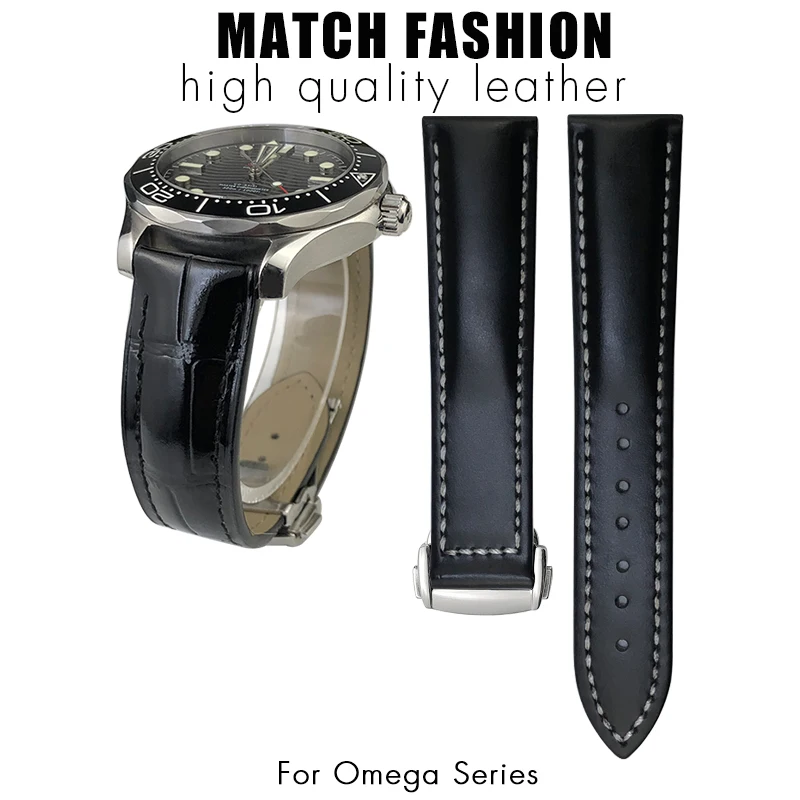 18Mm 19Mm 20Mm 21Mm 22Mm Cinturino Per Orologio In Vera Pelle Per Omega Speedmaster Seamaster De Ville Braccialetti Colorati Con Cinturino