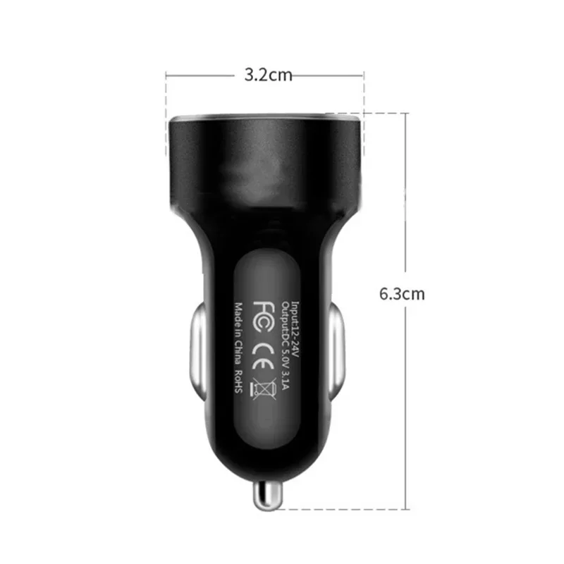 Multi-Function Dual USB Car Charger with LED Display and Voltmeter