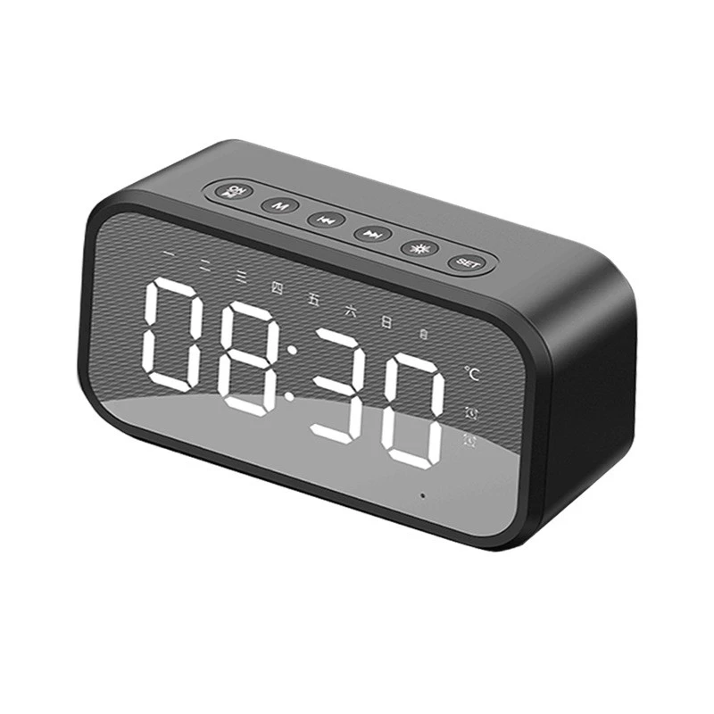 Desktop Alarm Clock Bluetooth Wireless Speaker Audio Mini Led Mirror Digital Clock Mobile Phone