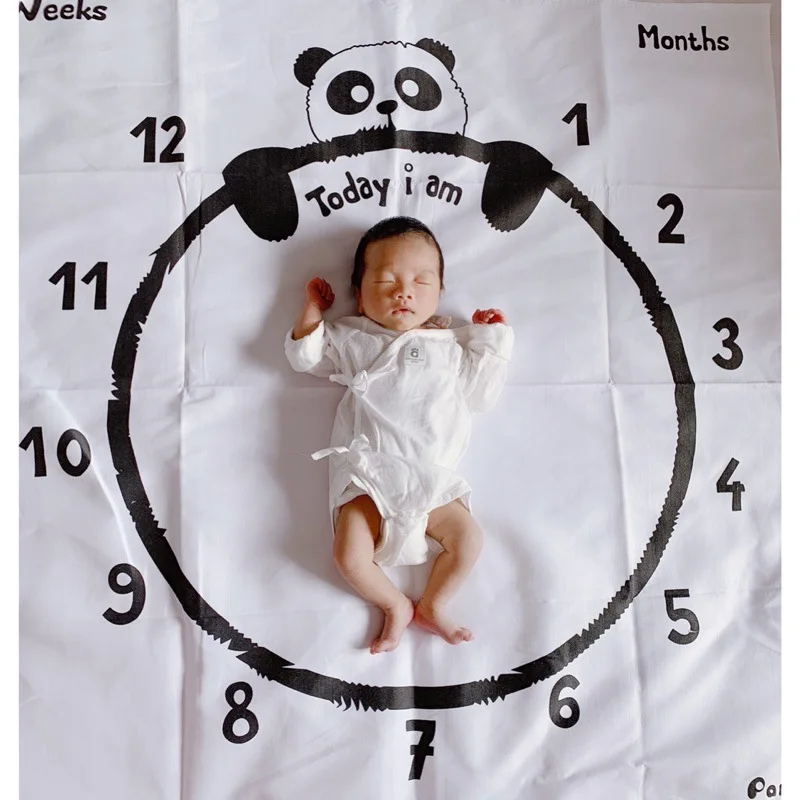 Newborn Baby Monthly Growth Milestone Blanket Photography Props Background Cloth Commemorate Rug Mat Baby Blanket memory foam mattress topper Bedding